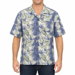 Royal Creations Shirt Mens Large Blue Green Hawaiian Tropical Beach USA-Made